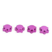 (Purple) 4pcs 17mm Al Alloy Wheel Hub Nut Dust Cover Purple