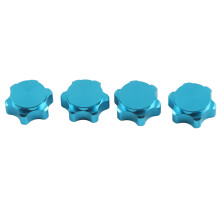 (Blue) 4pcs 17mm Al Alloy Wheel Hub Nut Dust Cover Purple