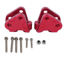 (Red) 2pcs Front Rear Lower Shock Linkage Mount Silver