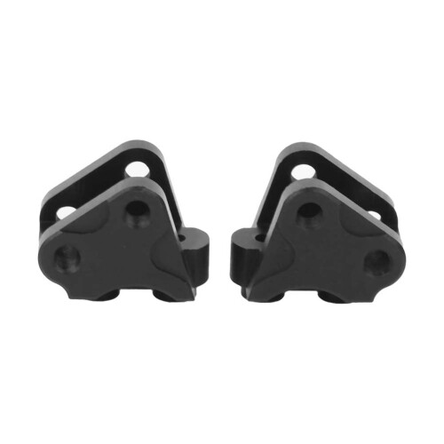 (Black) 2pcs Front Rear Lower Shock Linkage Mount Silver 1
