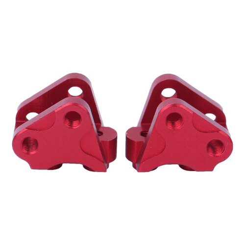 (Red) 2pcs Front Rear Lower Shock Linkage Mount Silver 1