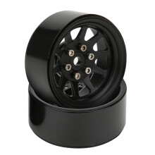 (Black) 2pcs Alloy Beadlock Wheel Rims White