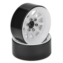 (White) 2pcs Alloy Beadlock Wheel Rims White
