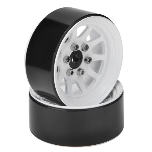 (White) 2pcs Alloy Beadlock Wheel Rims White