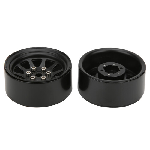 (Black) 2pcs Alloy Beadlock Wheel Rims White 2