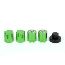 (Green) 4pcs Wheel Rim Center Cap M4 Nut Fit Traxxas TRX4 Axial SCX10