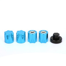 (Blue) 4pcs Wheel Rim Center Cap M4 Nut Fit Traxxas TRX4 Axial SCX10