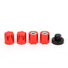 (Red) 4pcs Wheel Rim Center Cap M4 Nut Fit Traxxas TRX4 Axial SCX10