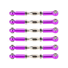 (purple) 6Pcs Aluminum Alloy Adjustable Push Rods Turnbuckle for RC Cars Golden