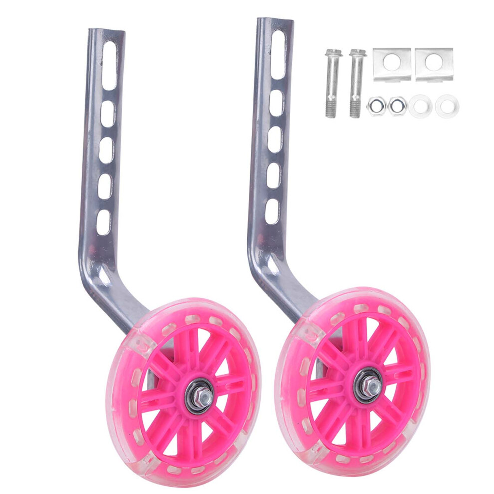 (pink) Children Bicycle Training Wheels 12-20inch with Support Bracket-image-OPC-PMMVN5Q-NEW