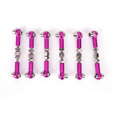 (purple) 6 pcs Adjustable Servo Links Tie Rod Set 1/10 Buggy Car 47mm Red