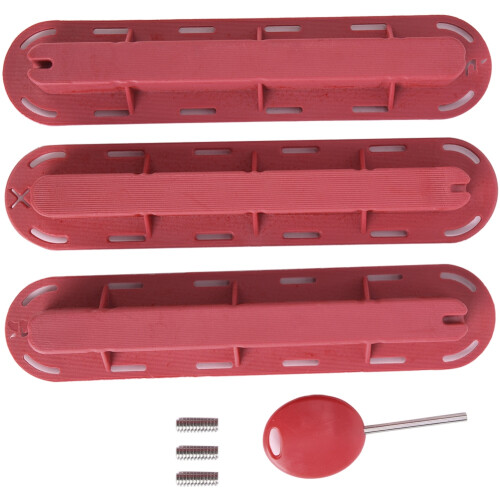 (red) 3Pcs Plastic Surfboard Fin Plug Base with Wrench Yellow