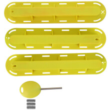 (yellow) 3Pcs Plastic Surfboard Fin Plug Base with Wrench Yellow
