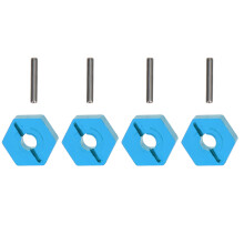 (Blue) 4 Pcs Aluminum Alloy Wheel Hex Mount for LC 1/14 Monster Truck