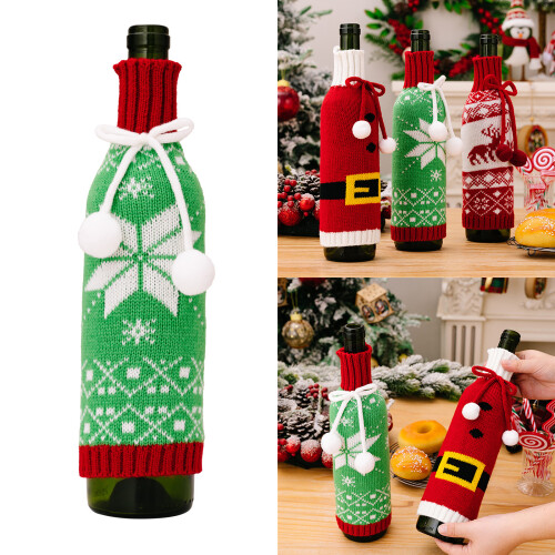 Couverture de bouteille de vin de vacances, décor de-Modèle élan 2