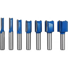 Botao Slot Milling Cutter Wood Straight Milling Cutter Tungsten Carbide Milling Tool Set (7pcs, Blue)