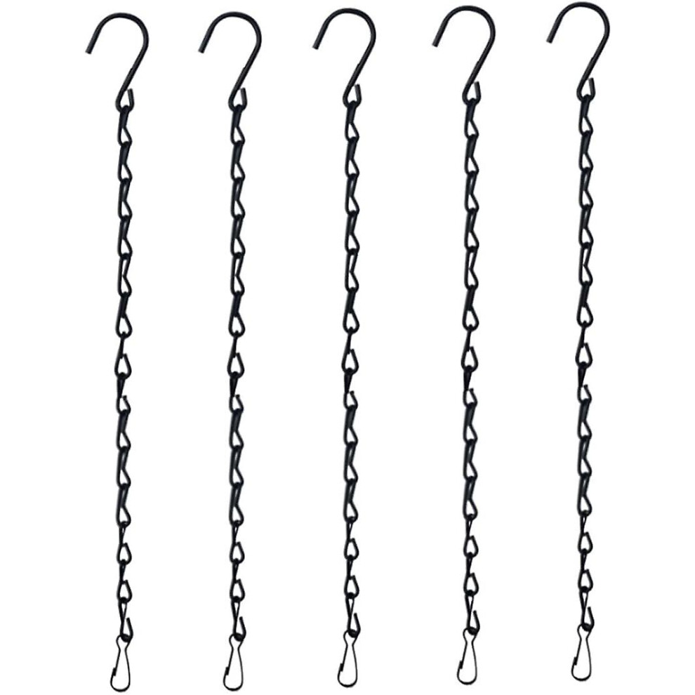 Kikidex (As show, One size) Set of 5 Hanging Chains for Birdhouses, Planters, Lanterns and Decorations (24cm, Black)