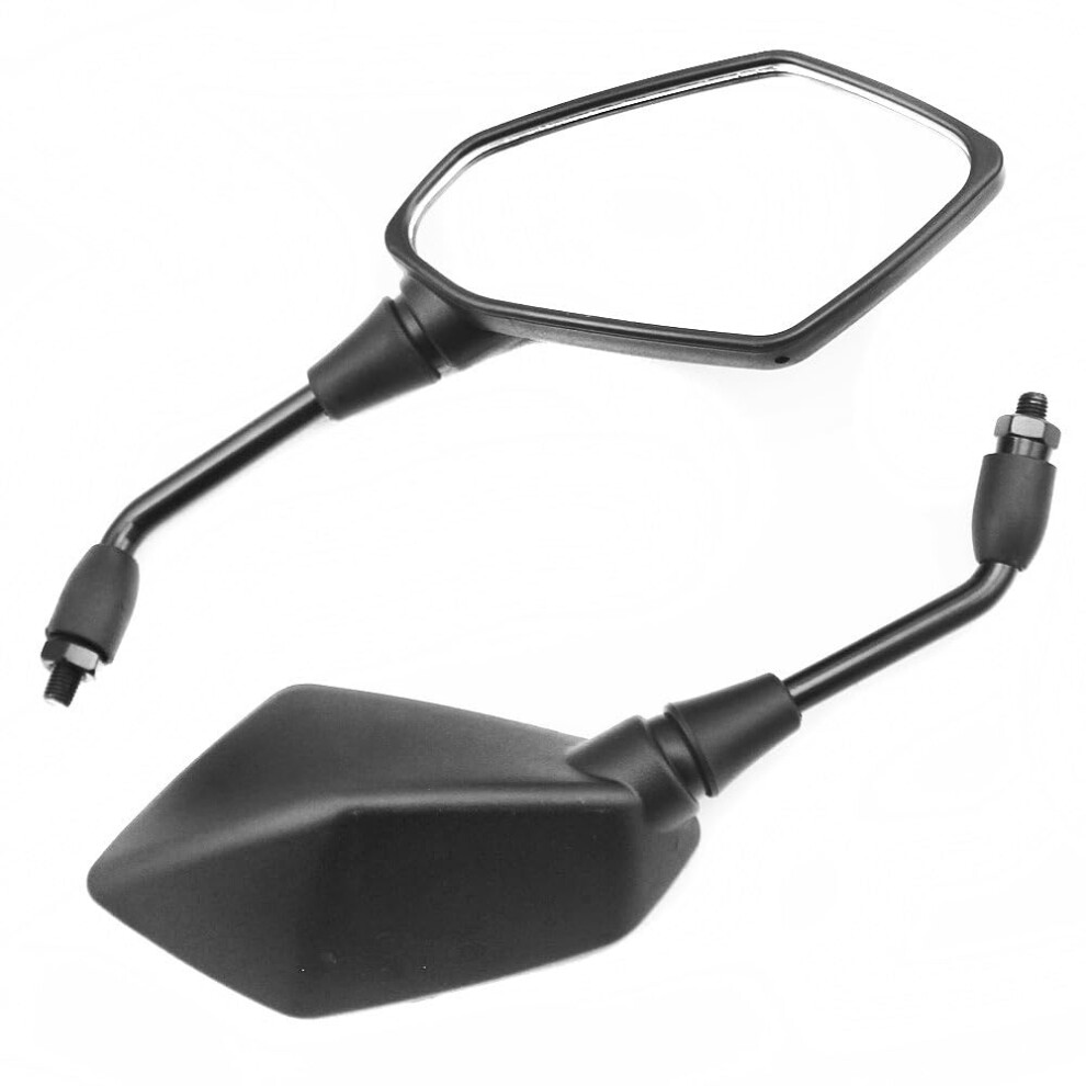 Rearview Mirrors For Kawasaki Er6n Z125 Z300 Z400 Z650 Z750 Z800 Z900/Rs Z1000 Ninja W650 W800 Left And Right (Black) Black 9084446716832