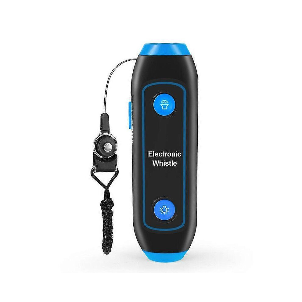 Kikidex (As Show, ) Electronic Whistle Handheld Electric Whistle With Lanyard Sos Light Flashlight For Coaches Referees Blue