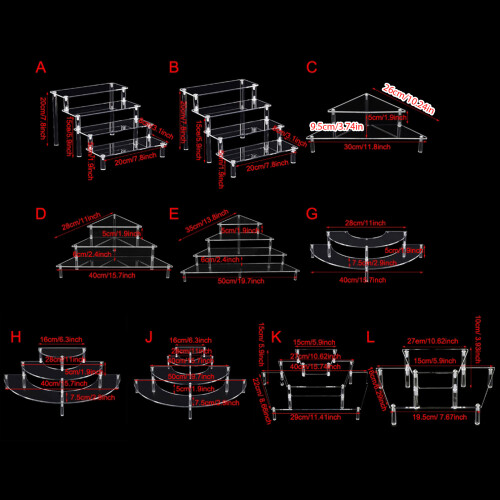 Transparent Display Shelf for Figurines and Party-Triangle 2 1