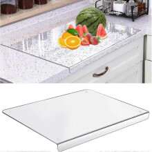 Acrylic Cutting Board, 5mm Cutting Board with Stop Edge, 45cm X 40cm Clear Cutting Board for The Kitchen Counter, Non-slip Transparent