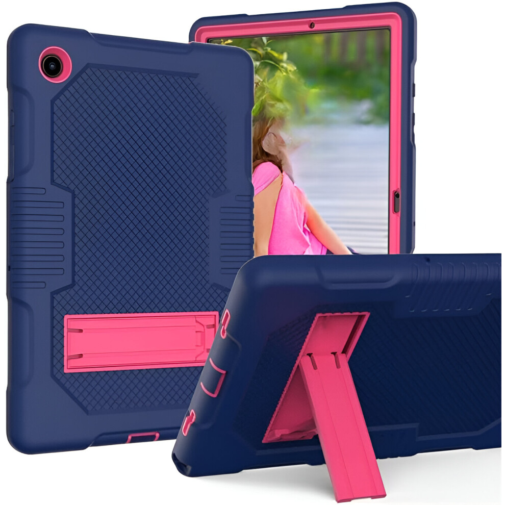 Case With Stand For Samsung Tab A8 - 10.5 Inch (2021, X200) Heavy Duty Shockproof Protective Cover With Kickstand, Navy Blue 5906792641955