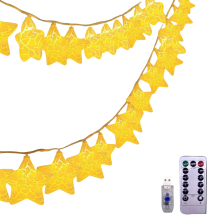 NLNEY Luces LED Estrella - 6m, 8 Modos, Decoración(Estrellas, Blanco Cálido)