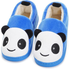 Warm & Cosy Children's Slippers - Blue Slip-On House Shoes with a Soft Fleece Lining and Anti-Slip Sole for Kids, Size 23/24 EU