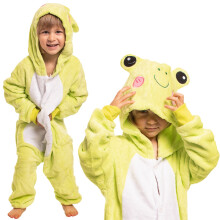 Piżama Dla Dzieci Dziecięca Kigurumi Onesie Kostium Żaba Zielona 135-145 cm