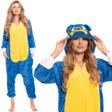Adult Sonic the Hedgehog Onesie - Blue Kigurumi Jumpsuit Pyjamas for Loungewear or Fancy Dress Costume