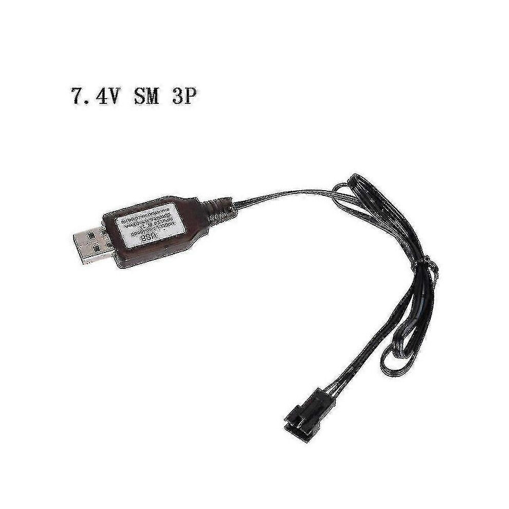 Kikidex (As Show, One Size) 6.4V/7.4V Charger Li-Ion Battery Sm-3P Rc Toys Remote Control Toy Sm-3P Positive Portable Usb Charge