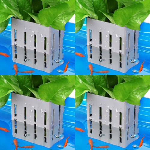 Borlech Aquarium Pflanzenhalter Set 4 Stück Grau