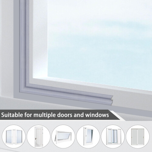 Burlete Autoadhesivo Para Ventanas Puertas Impermeable Elástico 5.9 m Gris 2