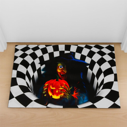 DATIFF Tapis d'Halloween 3D Antidérapant avec Sorcière 40x60 cm