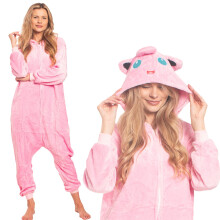 Jigglypuff Pokémon Kigurumi Onesie - Adult Pink Sleepsuit Costume & Loungewear Jumpsuit M