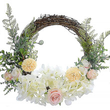 2024 Door Wreath, Artificial Wreath, 28cm Pvc Door Wreath Artificial Wreath White for Front Door Indoor