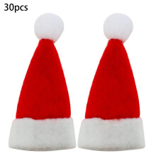 30 Pcs/Set Mini Christmas Hat Santa Claus Hat Xmas Lollipop Hat