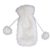 Christmas Faux Fur Wine Bottle Covers Xmas White Plush Wine