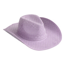 Bride Party Hat Crystal Cowboy Hats for Disco House-Purple