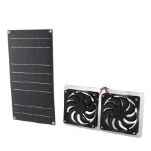 100W Solar Panel Fan Kit Dual Fans IP67 Waterproof for Pet House