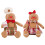 2Pcs Gingerbreads Man Plush Dolls Pair for-Seated gingerbread m 1