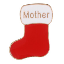 Family Brooch Lapel Pin Christmas Sock New Year Elegant-Mother