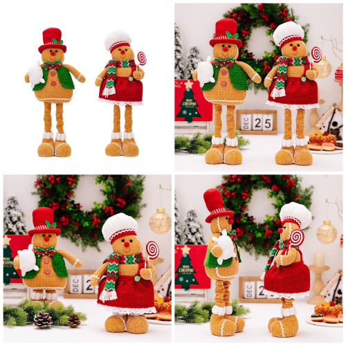 Yuletide Gingerbreads Man Gnomes Plush Figures Handmade 1