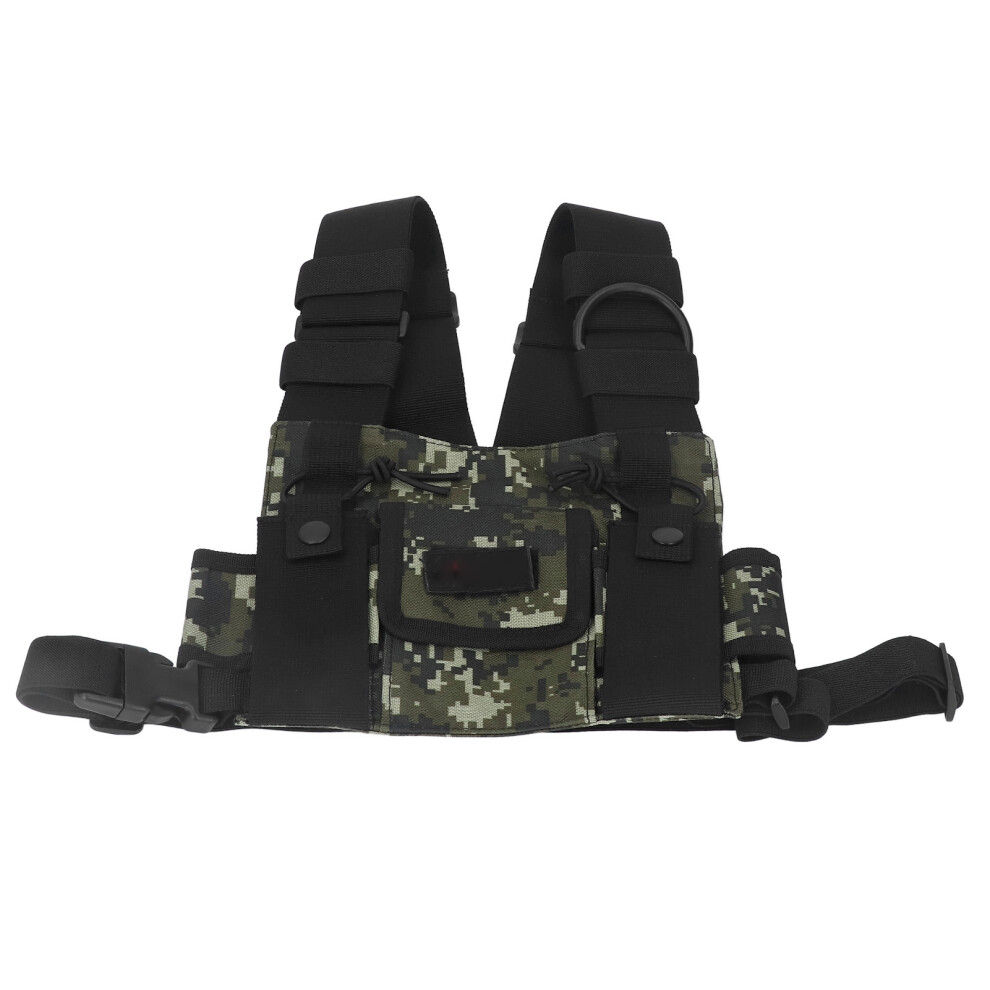 Digital Jungle Camouflage Chest Pack For 2-Way Radio With Shoulder Holster 9351357248968