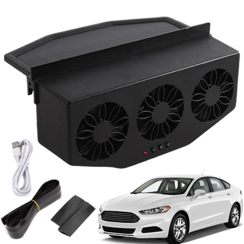Solar Car Exhaust Fan Vehicle Ventilation System With Usb Charging 1200Mah For Rv Truck Sedan Auto Air Purifier 9084446717969