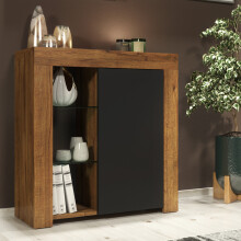 Serene Sideboard 83cm - Dark Oak & Black Matt Doors