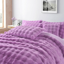Embossed Teddy Fleece Duvet Cover Set | Ultra Soft & Cozy Bedding with Plush Texture | For Comfortable Sleep-KING