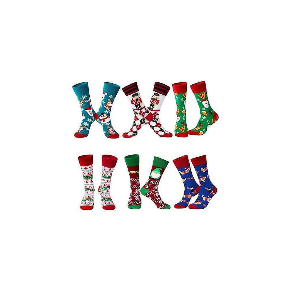 Kikidex (As Show, One Size) Lounwee Fun Christmas Socks For Men - Funny Xmas Gifts For Male Novelty Cozy Crew Cotton Holiday Sock Set