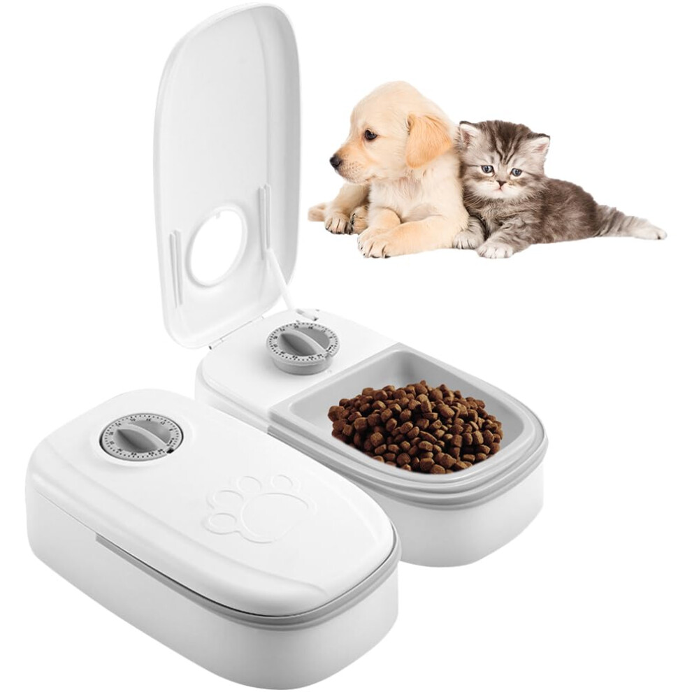 2 Meal Automatic Cat Feeder With Timer Automatic Pet Feeder For Cats And Small Dogs Wet And Dry Food Compatible-image-OPC-PMMYY7S-NEW