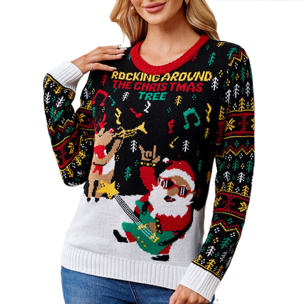 Christmas LED Light Up Santa Sweater Women-Model 4 with light S-image-OPC-PMMYYPK-NEW
